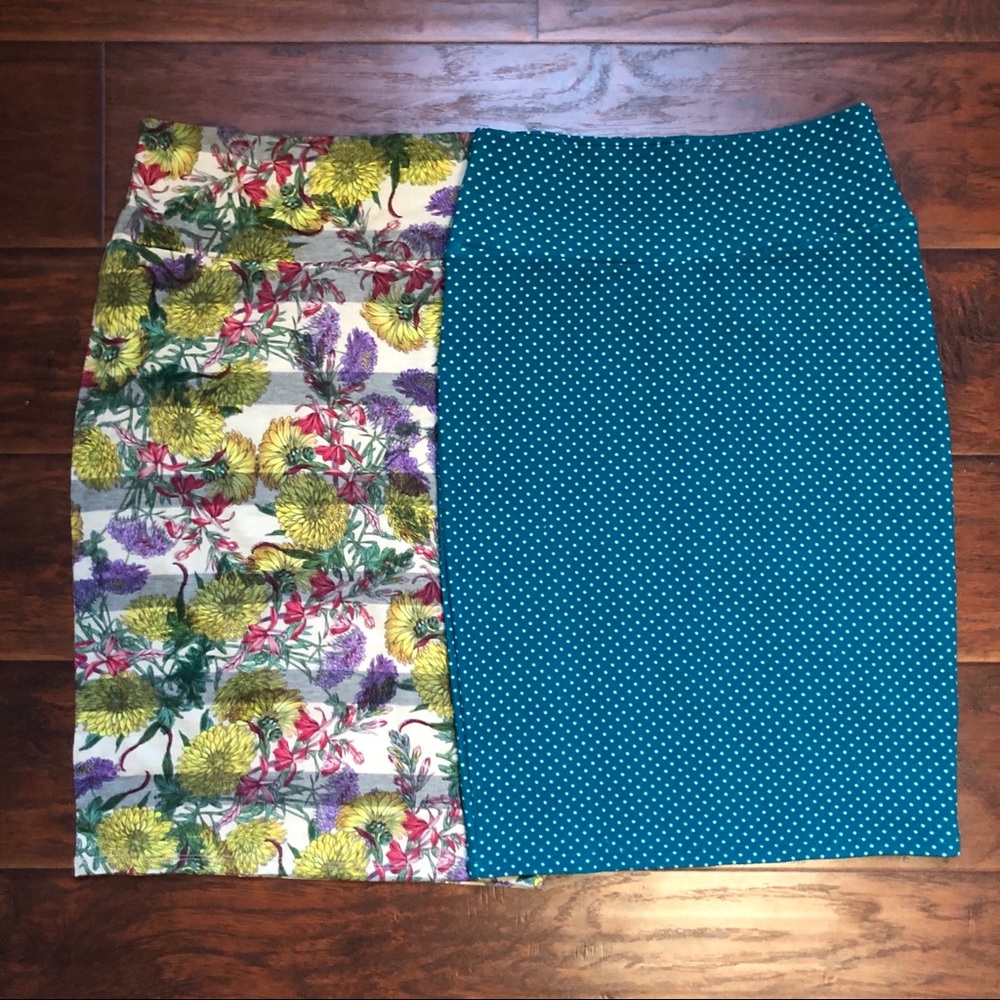 Blue LuLaRoe Cassie Pencil Skirt